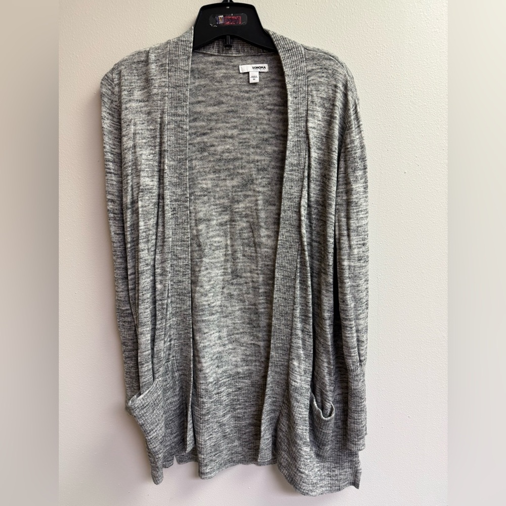 Sonoma Heather Gray Open-Front Women's Cardigan